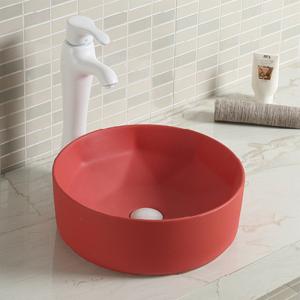 Wholesale Smooth Counter Top Bathroom Sink Low Water Splashing Red Wash Basin from china suppliers