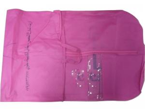 Aj Pink 75g Unwoven Fabric Suit Garment Dress Bag With PVC Window, Card Pocket