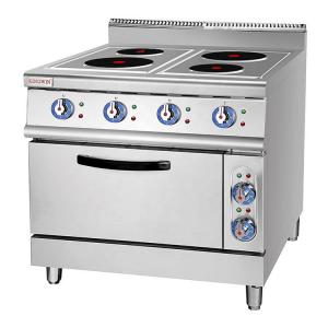 China Commercial Kitchen 4 Plate Electric Cooking Range with Oven 380V 800x900x950mm on sale