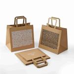 Biodegradable Takeaway Grocery Paper Craft Bags With Handles
