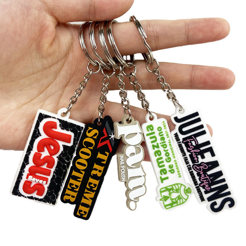 Soft Pvc Keychain 2D 3D Custom Logo Rubber Anime Promotional Key Rings