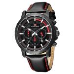 Multifunctional Breathable Leather Strap 47mm Precision Quartz Watch