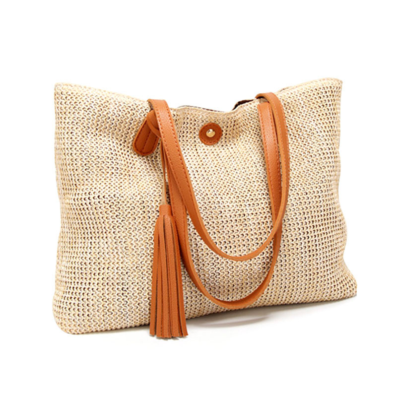 ALLWELL Women Beach Straw Weaving Bag , Fashion Simple Shoulder Bag