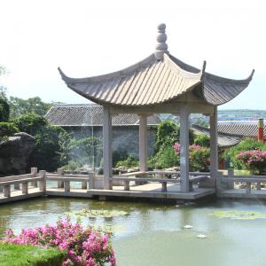 China Outdoor Garden Hand Carved Natural Marble Stone Pavilion Chinese Style on sale