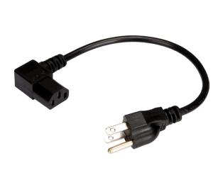 Wholesale short 1ft USA 3Pin male to left angle IEC 320 C13 power cable for projector from china suppliers