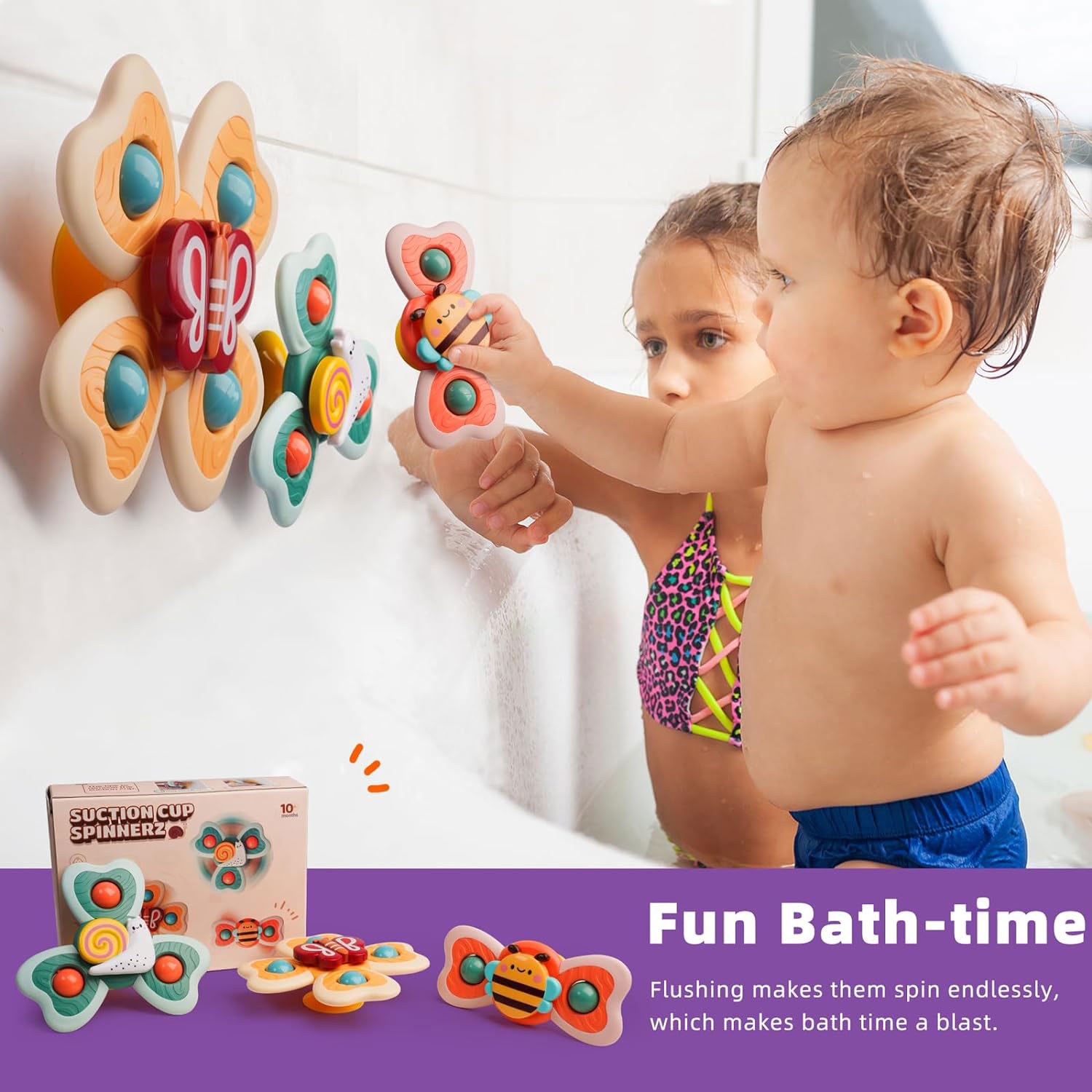 8 to 13 Years Age Range Baby Bath Toys Pressure Relief Function Suction Cup Spinner