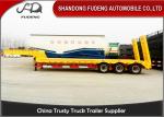 Three Axles Drop Bed Low Bed Semi Trailer For Large Contruction Machinery