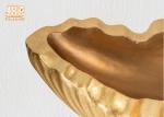 Home Decor Gold Leaf Fiberglass Decoration Table Vase Flower Serving Bowl