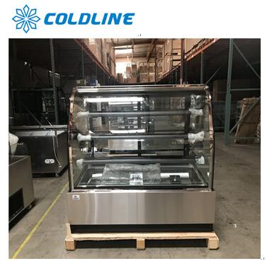 glass door bakery display case for bakery shop with ETL/CE