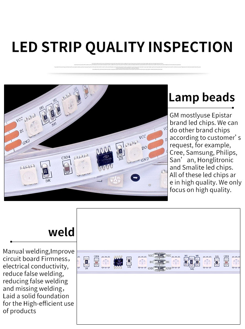 11.5W RGBWCopper White SMD 5050 LED Strip Light 290-310lm with doulbe PCB