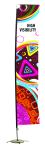 Black Promotional Feather Flag Banners Dye Sublimation Printing Various Shape