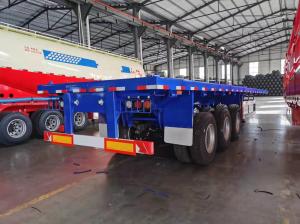 Wholesale 3 Axles Flat Truck Semi Trailers 80 Tons Flatbed Trailer Container from china suppliers