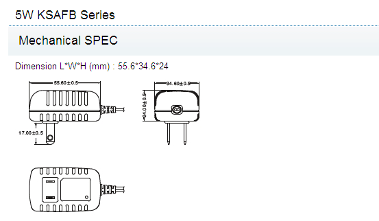 5W KSAFB Series switching power adapter 5W KSAFB Series wide range for Mobile Devices,Pos,Set-top-box,ADSL,Audio