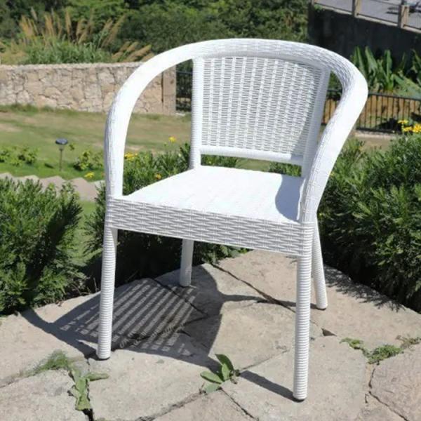 Plastic Rattan Stackable Cafe Dining Arm Chair for Wedding Banquet in Outdoor