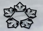 SGS 3D Embossed Patches Microfiber Woven Clothing Labels