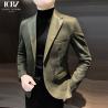 Buy cheap Single Breasted Men's Leather Jacket End Splicing Design Casual Small Suit for from wholesalers