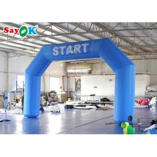 Entrance Gate Arch Designs Blue Start Line Inflatable Arch With Air Blower For Promotions Customized Logo