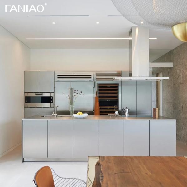 Wholesale Price 304 Stainless Steel Kitchen Cabinets Modern Wooden White High