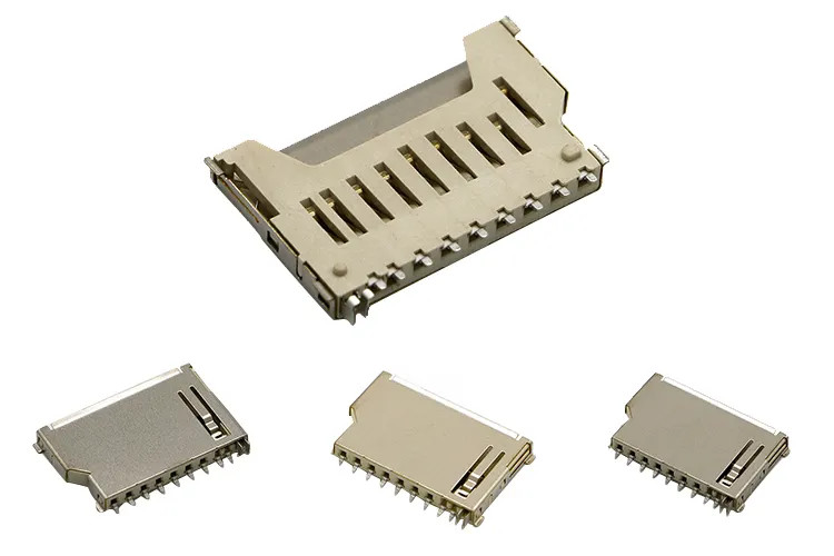 Short Body 9Pin SD Memory Card Connector Push Push Type Copper Shell