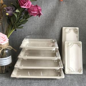 Wholesale Disposable Food Container Bagasse Bread Packing Box With PET Lid from china suppliers