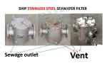 Ship stainless steel seawater filter qualified production and manufacturing unit