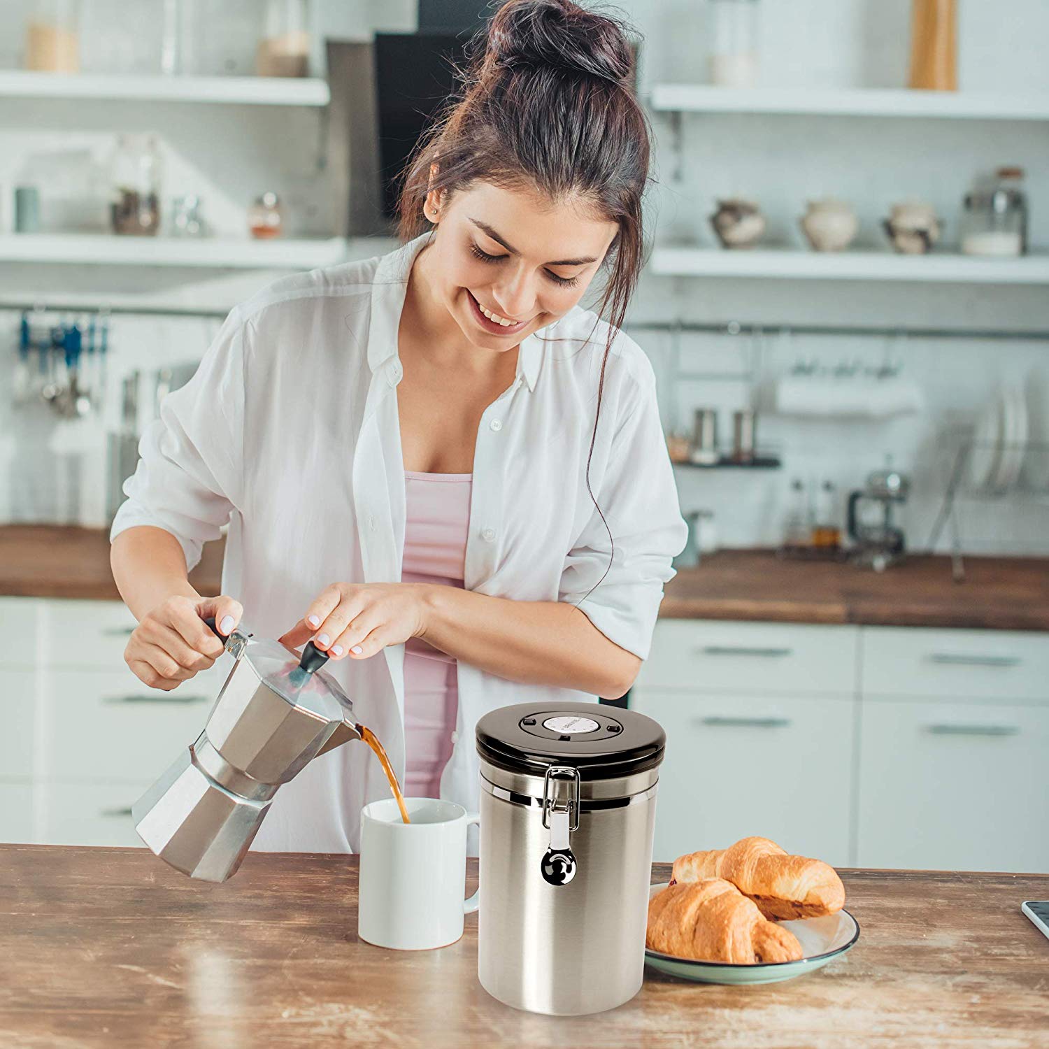 High Performance Kitchen Storage Containers Stainless Steel With Scoop