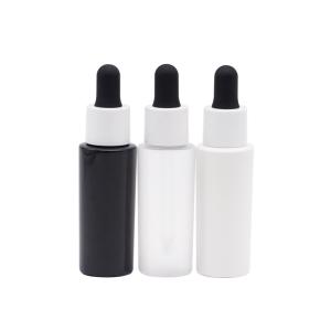 Wholesale Black And White Cosmetic Plastic Dropper Bottle 30ml Empty Essential Oil Bottle from china suppliers
