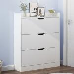 Eco Friendly White W24cm Modern Entryway Shoe Cabinet For Livingroom