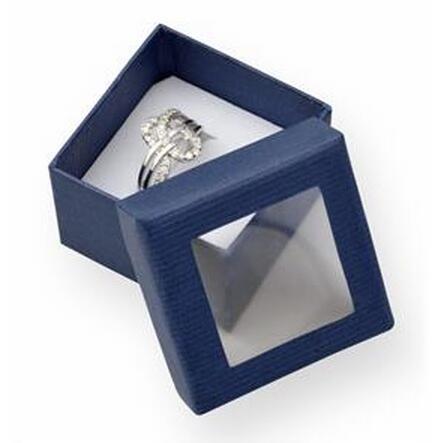 Luxury Small Cardboard Gift Boxes Gift Ring Packaging 50x50x32mm With Clear