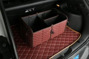 Wholesale Waterproof Pu Leather Car Luggage Organizer , Foldable Car Storage Organizer from china suppliers