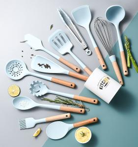 Wholesale Rustless Non Toxic Wooden Cooking Utensils , Odorless Silicone Wood Utensil Set from china suppliers
