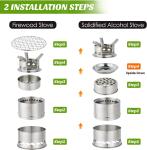 Mini Portable Wood Burning Stove, Camping Stove Foldable Stainless Steel