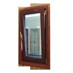 Aluminium Profile Tilt And Turn UPVC Window Mahogany Certificated