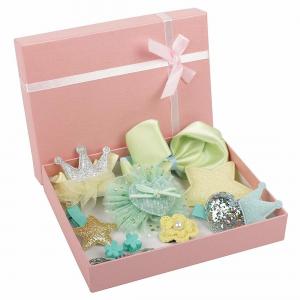 Wholesale Custom Printed Pink Christmas Hair Clip Set Accessories Gift Box Packaging from china suppliers