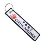 Dual Side Custom Embroidered Key Tags Airlines Plum Blossom Insignia Bilingual