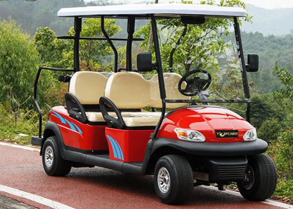 Quality Red Color 4 Seater Golf Cart Electric Car , Electric Street Legal Vehicles for sale