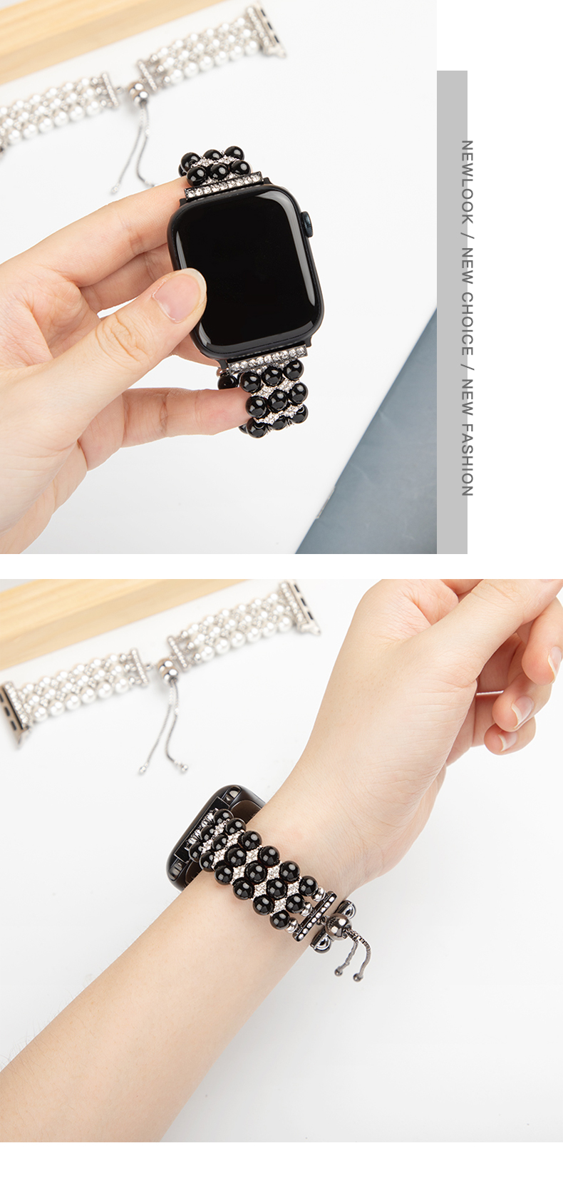 Function Fashionable Watch Strap Beaded Apple Watch Bands for iWatch Series 8 7 6 5