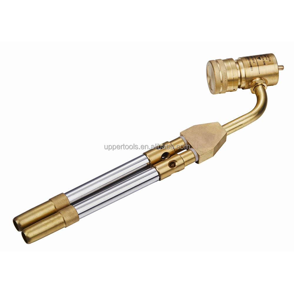 Heating Torch UP2500-2 Dual Flame Hand Holder Gas Mapp Torch for Brazing and Soldering