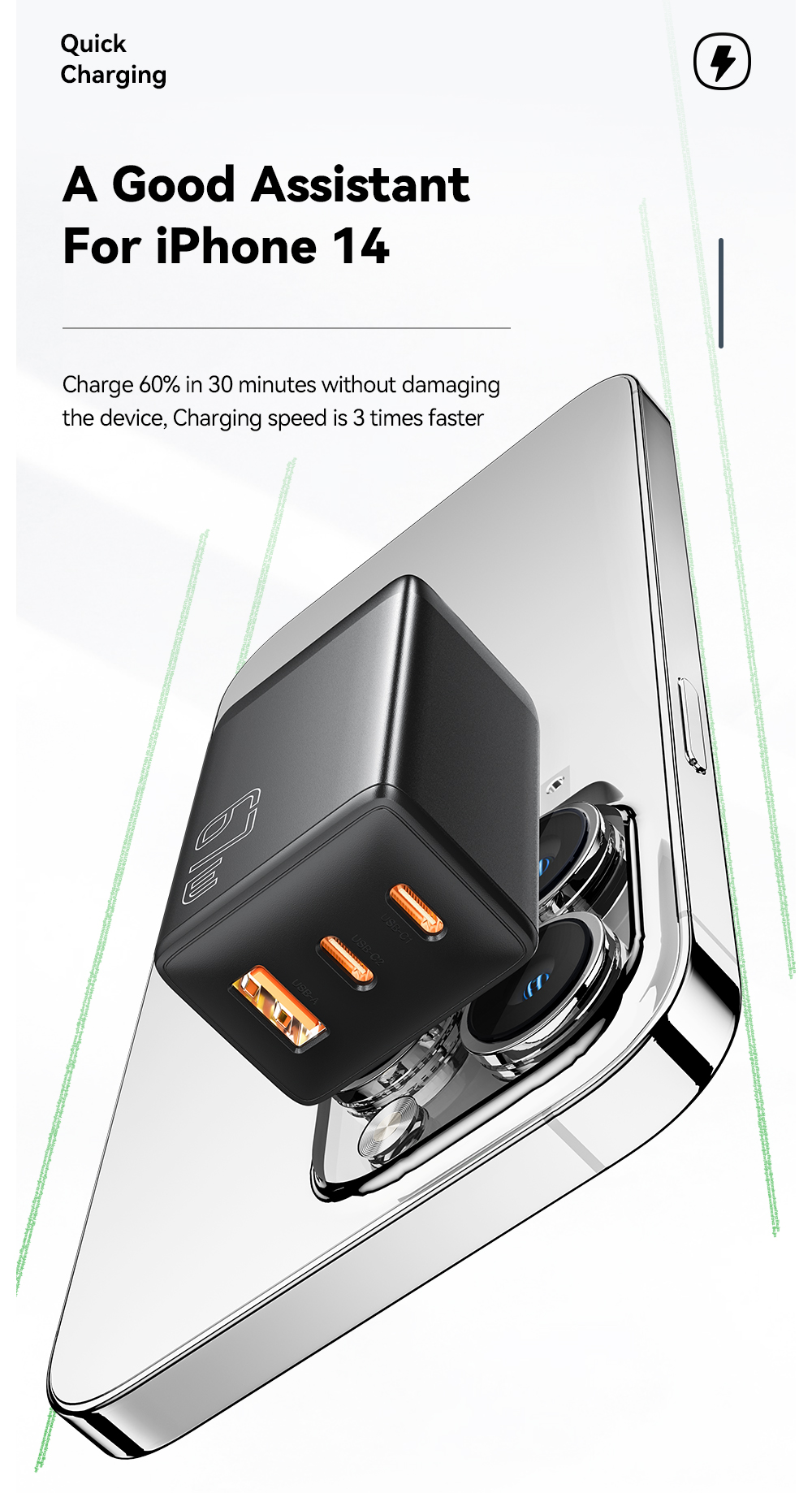 ESSAGER G671A2CU Series USB Fast Charger Type C Quick Charger 67W