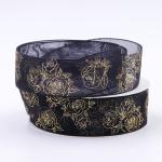 Double Face Metallic Glitter Ribbon Multi Color Hot Stamping Printing