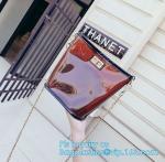 Promo custom clear pvc shopping bag, Vinyl Coating Handbags with Logo, shopping