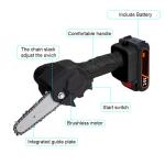 6 Inch 300W Battery Portable Chain Saw Machine Handhold Electric Wood Cutting