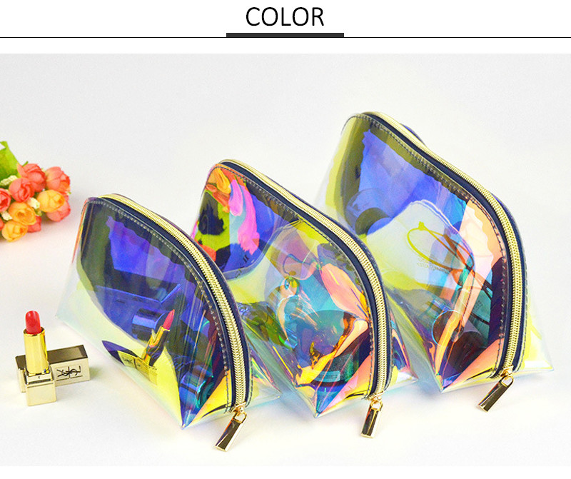 TPU Custom Clear Waterproof Holographic Cosmetic Bag
