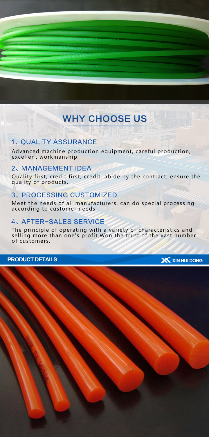 Polyurethane Pu Round Belt , Ceramic Industry Food Grade Conveyor Belt