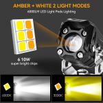 Long Life YAYE Motorcycle Led Driving Fog Lights 60W Amber And White Projector