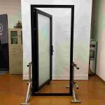 Weather Frosted Aluminium Hinged Doors Smart Electronic Lock Aluminium Pivot