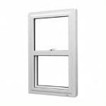 White Frame Single Hung Vinyl Windows UPVC Profile Easy Clean