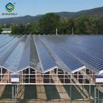 Solar Panel Tempered Glass Greenhouse Multi Span Energy Efficient