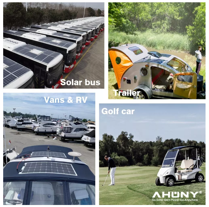 OEM 10BB Semi Flexible Solar Panel 100w RV Awning Lightweight PV Panels