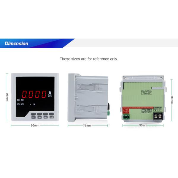 96*96 mm DC LED Current Ampere Meter 0-5Adc